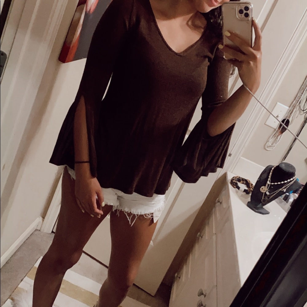 Brown Long Sleeve Top
